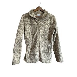 Old Navy Women's‎ Leopard Print Fleece Zip Up Jacket Tall Medium